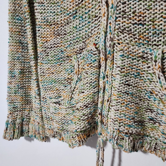 Bcbg vintage zip up knit earth toned hooded sweater - Picture 3 of 10